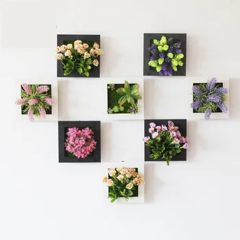 

1 Pcs 3D Plant Wall Sticker Home Decor Wall Artificial Flowers Frame Fake Plant Wall Art Mural Living Room/Wedding Decoration