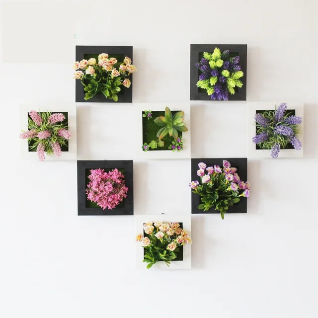 1 Pcs Plant Wall Sticker Home Decor Artificial Flowers Frame 1 Pcs Plant Wall Sticker Home Decor Artificial Flowers Frame Fake Art