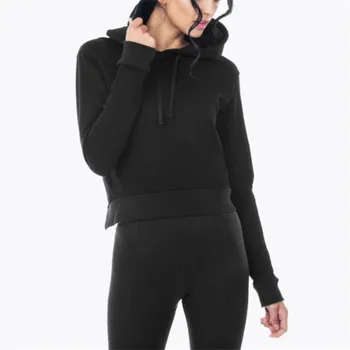 

Womens Long Sleeve Pullover Hooded Sweatshirt Hot Sale Ladies Black Zipper Hoodies Coat Winter Autumn Warm Sexy Tops Sweatshirt