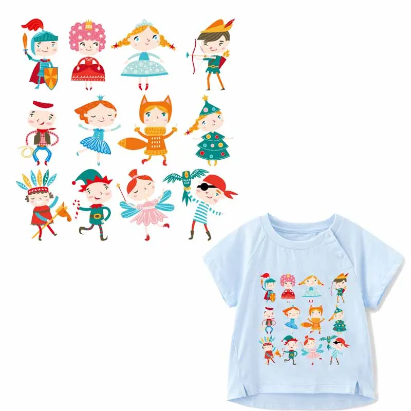 

Cartoon Patch Iron-on Transfers Patches for Kids Clothing DIY T-shirt Applique Heat Transfer Vinyl Stickers on Child Clothes