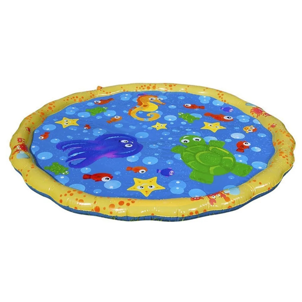 

Kids 39.4inch Foldable Play Mat Splash Water Toy Toddler Childs Portable Outdoor Pool Easy to Inflate Inflatable Pad Dropship