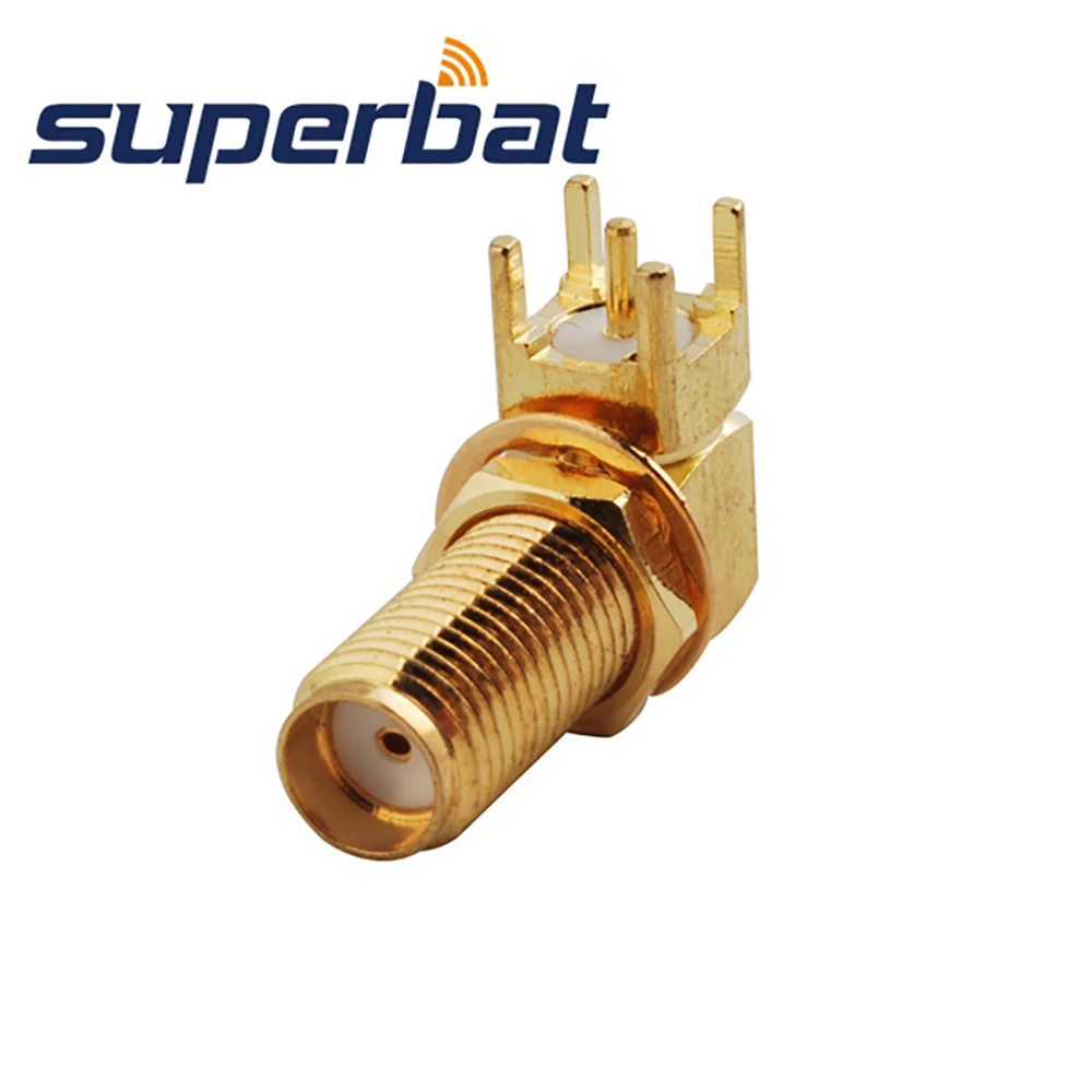 Superbat 10 шт. sma-разъем РФ через отверстие PCB крепление с 14 резьбовым разъемом Женская прямоугольная печатная плата крепление длинная версия
