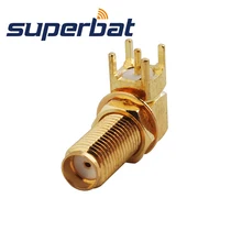 Superbat 10 шт. sma-разъем РФ через отверстие PCB крепление с 14 резьбовым разъемом Женская прямоугольная печатная плата крепление длинная версия