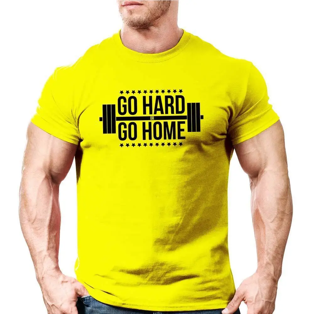 Качественная Хлопковая мужская футболка с принтом Go Hard or Go Home | Великобритания Бодибилдинг | Gyme тренировка тренажер мотивация обидные футболки - Цвет: 6