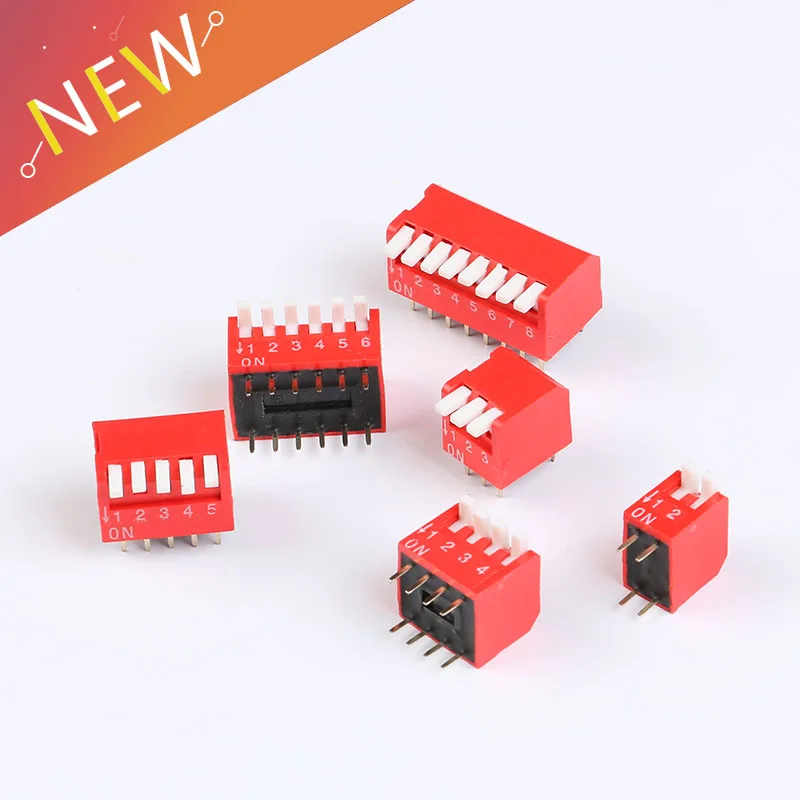 10Pcs Slide Type Switch Module 2.54mm 8-Bit 8 Position Way DIP Blue Pitch AM