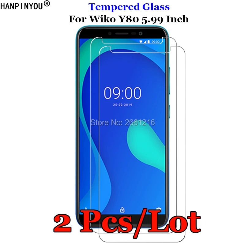 

2 Pcs/Lot For Wiko Y 80 Tempered Glass 9H 2.5D Premium Screen Protector Film For Wiko Y80 5.99"