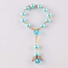 Angel подарки на крещение светло-голубого причастия сувениры recuerditos para bautizo пальцевые четки/крестины сувениры четки браслет