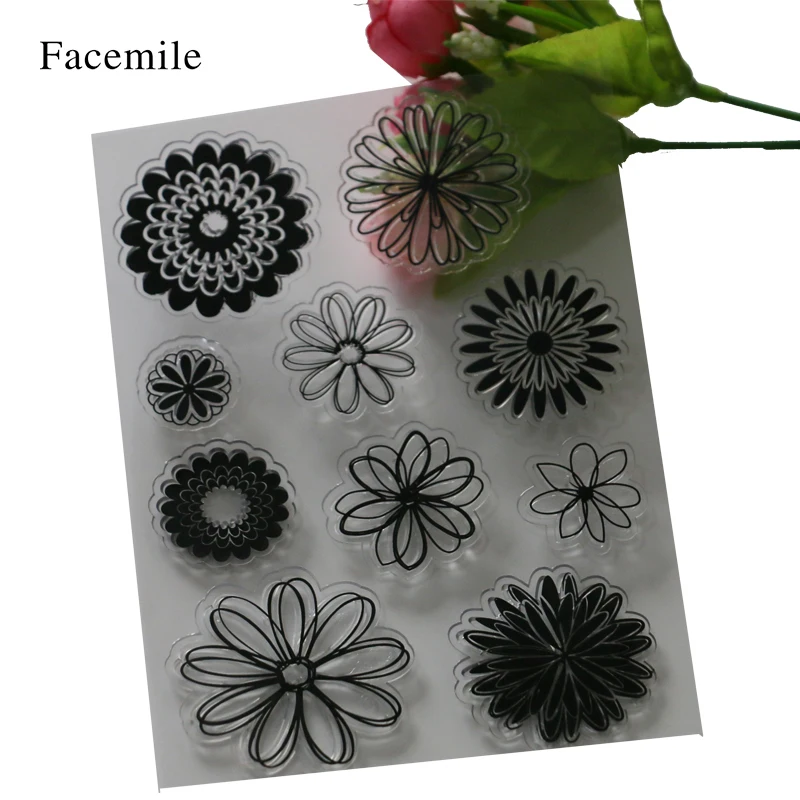 

1PCS Scrapbook DIY Photo Cards Rubber Stamp Clear Stamp Transparent Stamp Flowers Sunflower Decoration Stamp YS005 Gift