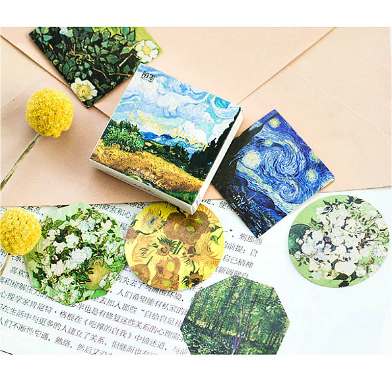 

45pcs/set Creative Study Work Plan Oil Paint Paper Sticky Notes Post Memo Pad Kawaii Stationery Office Accessory Office Decor