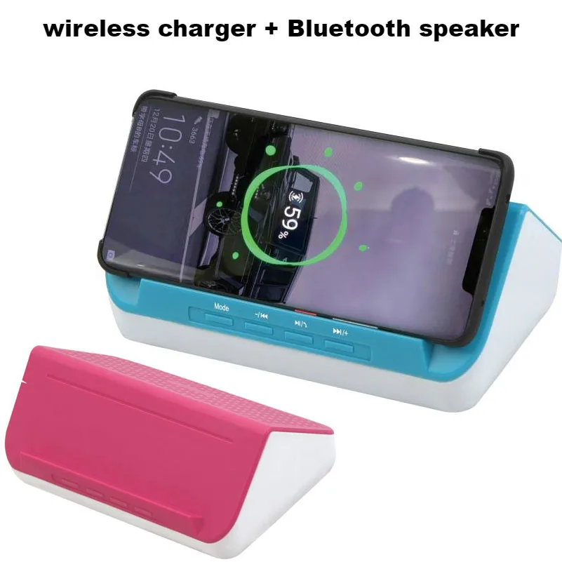 

Bluetooth speaker wireless charger Portable With Power Bank Stereo Music speaker For xiaomi huawei Mobile Phone Computers MP3/4