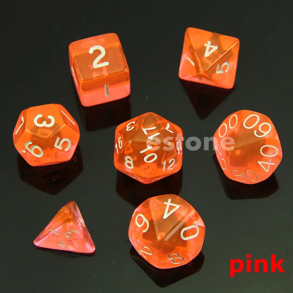 MTG RPG D& D DND Poly Dice настольная игра Набор из 7 сторонних штампов D4 D6 D8 D10 D12 D20 и Прямая поставка