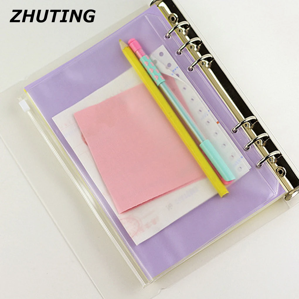 

Office Examination School Document Bag A5 A6 A7 PVC Transparent File Card Notebook Storage Bag Zipper Box Organizer