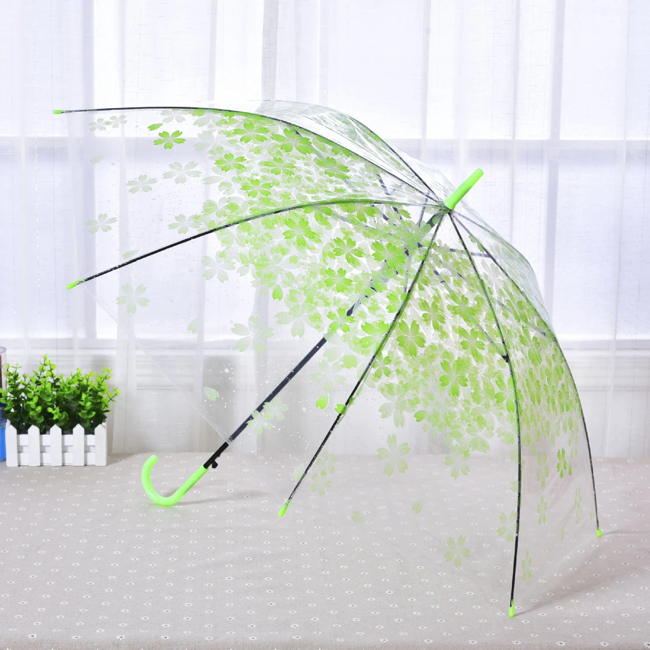 Красивый прозрачный дождевой Зонт Sakura из ПВХ, зонтики с длинной ручкой для свадебной вечеринки