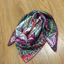 Новое поступление модный элегантный бренд цветочный шелковый шарф 90*90 см квадратная шаль саржевая обертка для женщин