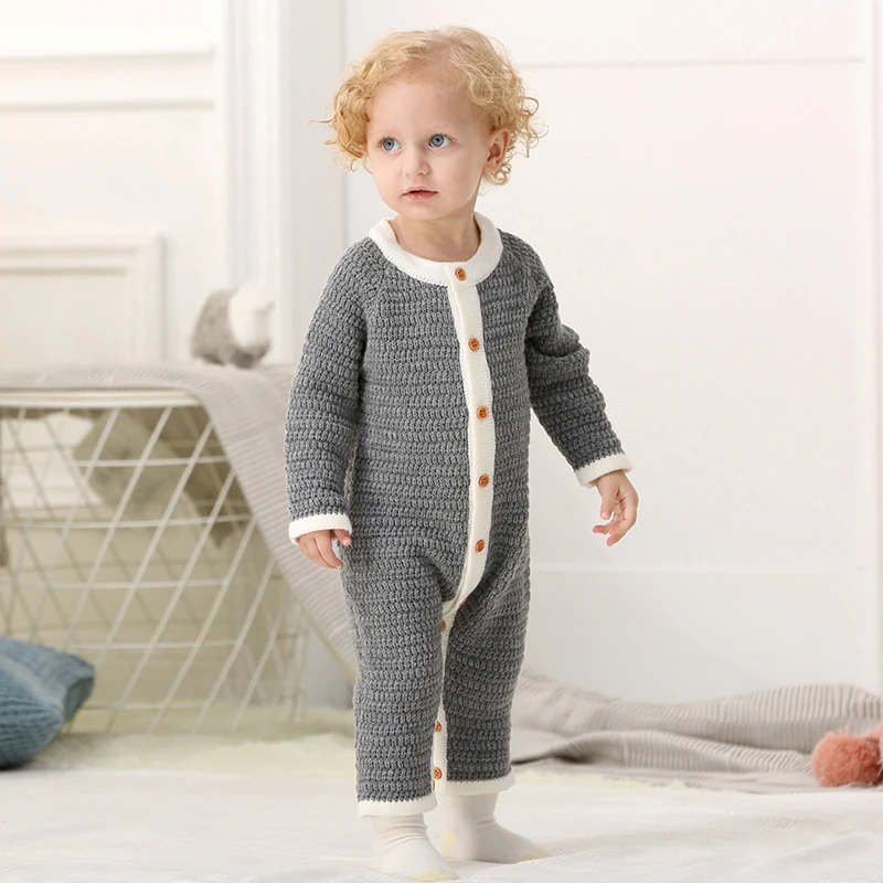 CieiK Baby Clothes Boy Girl Spring Romper+Hat 2 pcslot 2018 Knitted Jumpsuit Newborn Costume Warm Overall Infant Winter Outwear (14)