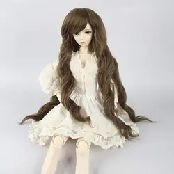 Allaosify bjd волос 1/3 1/4 Длинные волны кудри BJD парик высокая Температура волокна девушка волосы для кукол