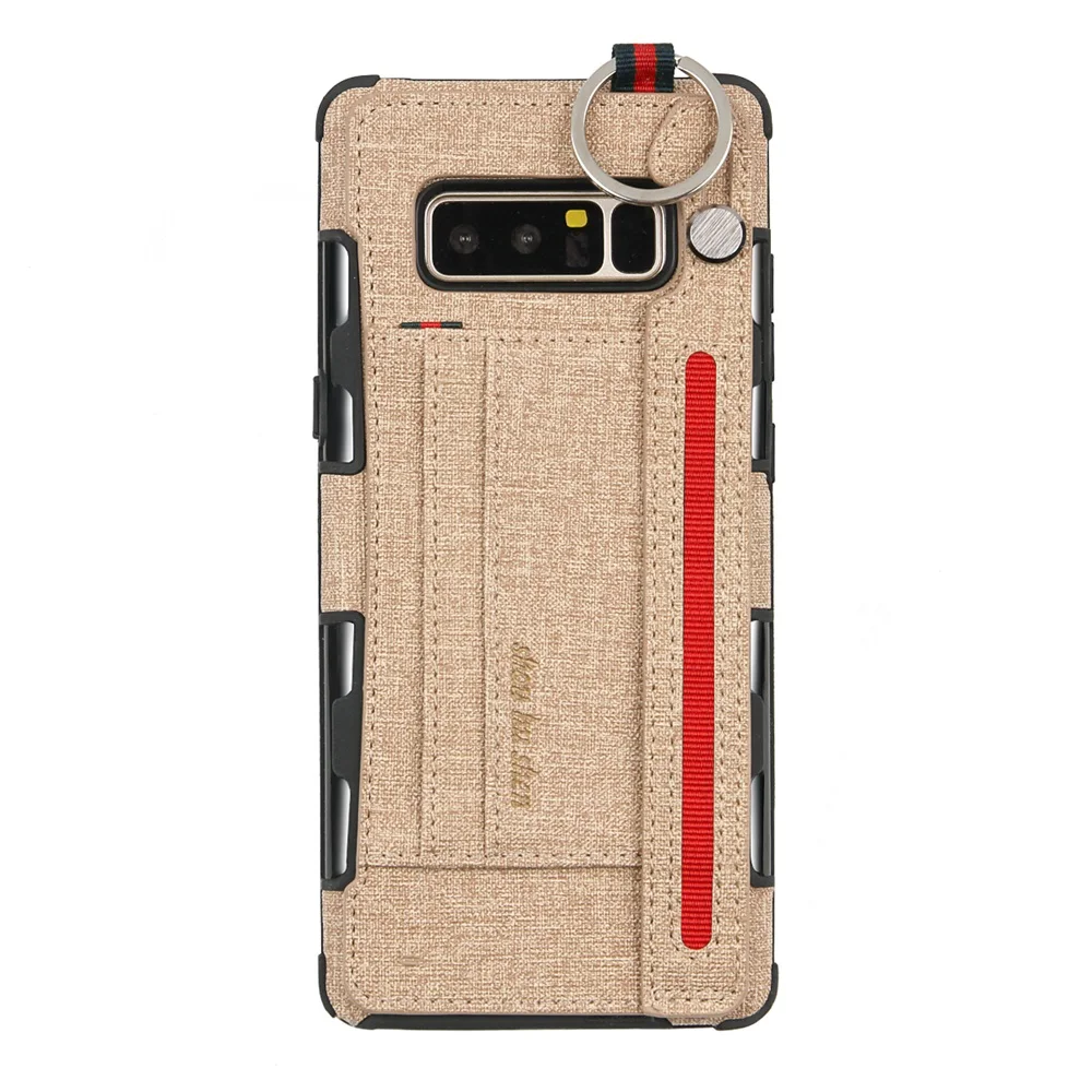 

Cloth Texture Wallet Card Slot Case For Sumsang galaxy S8 S10 Plus Luxury Hand Lanyard Cover For Samsung Galaxy Note 8 S10e Case