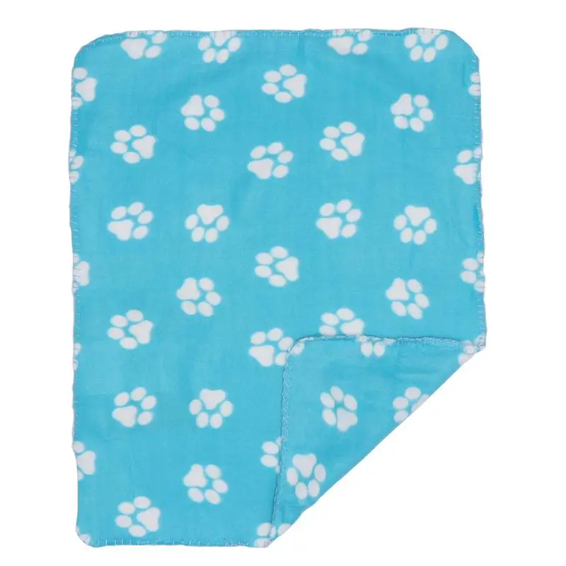 60x70 см одеяло для домашних животных для собак, кошек, животных с принтом лап двустороннее Флисовое одеяло s круглый год щенок котенок кровать коврик для сна - Цвет: Синий