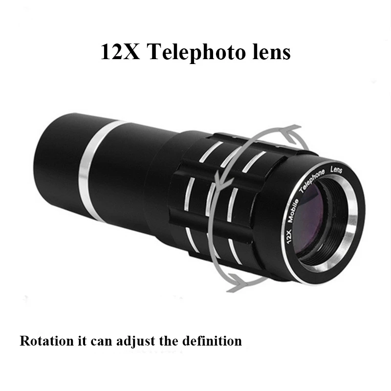 Orsda 12X оптический телескоп Телефон объектив с 0.45X супер широкий угол 15x макрообъектив для смартфонов мобильный телефото зум камеры