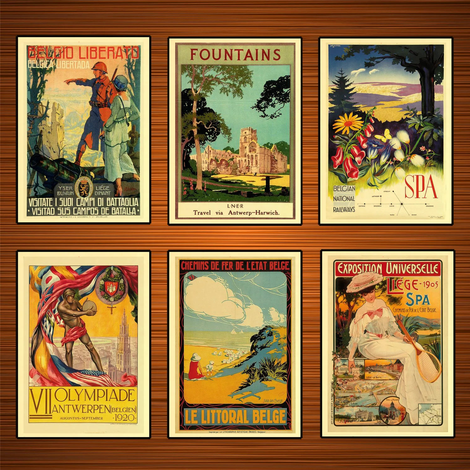 Belgium Travel Posters Belgio liberato Classic Wall Sticker Canvas