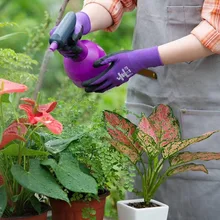 Детские садовые перчатки, 2 пары, женские защитные перчатки из нейлона с нитриловым покрытием, садовые рабочие перчатки