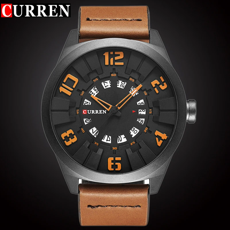 Часы Для мужчин бренд класса люкс кварц Для мужчин S Часы модные Повседневное человек спортивные наручные часы Curren Водонепроницаемый
