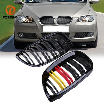 

POSSBAY 1 Pair Gloss Black Auto Front Wide Kidney Hood Center Grills For BMW 3-Series E92 Coupe M3 2007-2013 Exterior Accessor