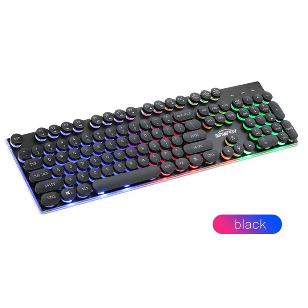 EPULA 2019 модные офисные красочные трещина светодиодный с подсветкой USB проводной PC Радуга Gaming Keyboard 3Y22