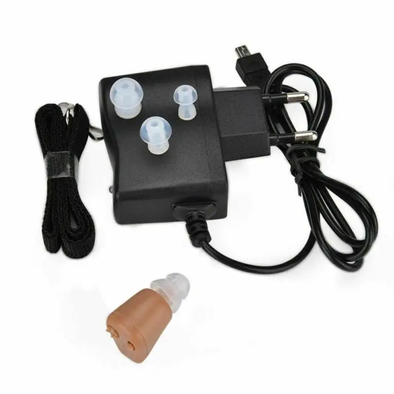 Adjustable Hearing Aid Rechargeable Invisible Mini Hearing Aids Sound Amplifier Hear Clear for Elderly Deaf Sound Enhancement