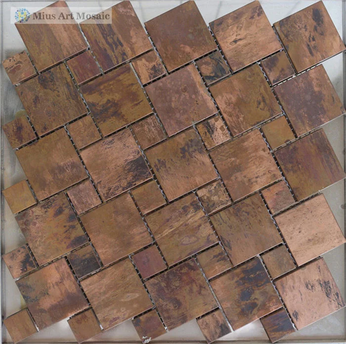 AAA grade copper metal wall tiles art mosaic tiles for kitchen