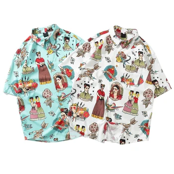 

2019 New Hawaiian Beach Shirts Summer Mens Shirt Short Sleeve Island Print Pattern Loose Vacation chemise