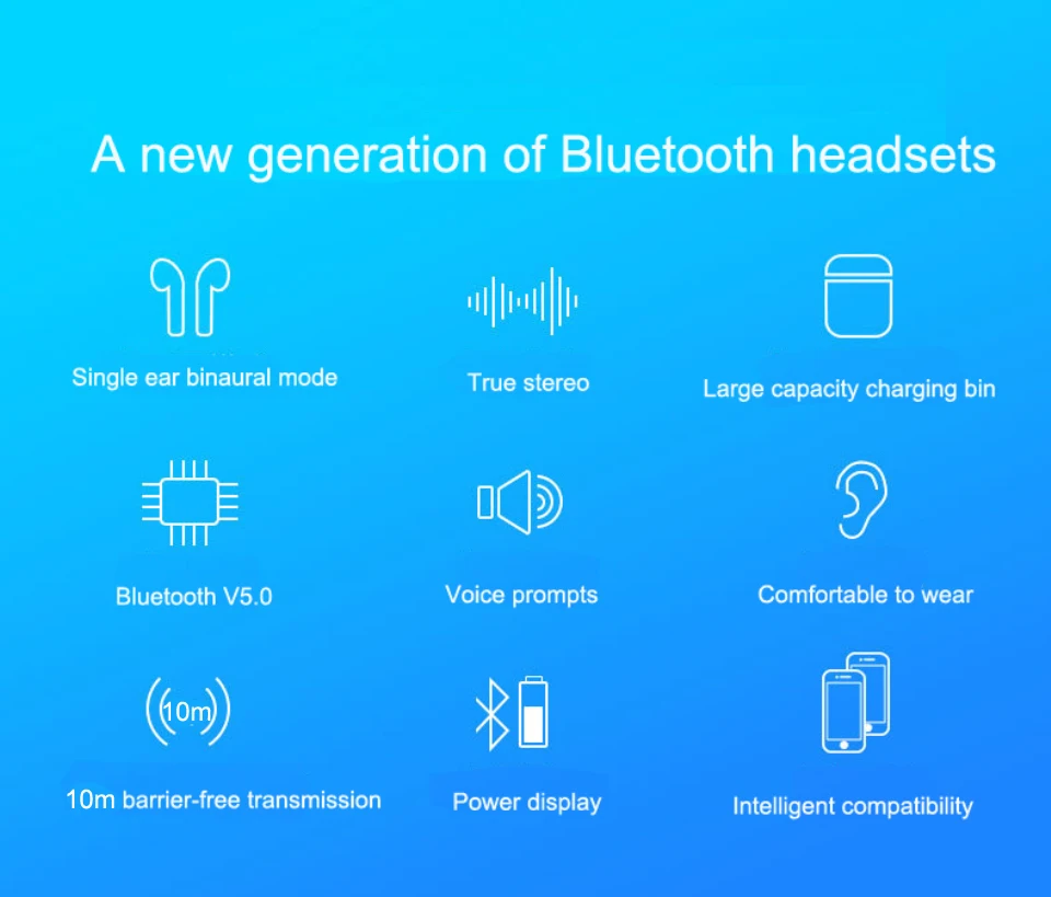 I11 СПЦ Bluetooth наушники беспроводной buttom 3D Surround Sound и зарядки Shopify