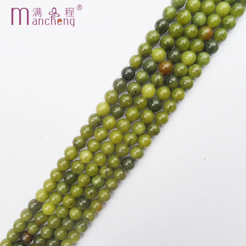 

5A Natural Gem 6MM Green Jade beads Stone Round Loose Beads Accessories For making bracelet necklace jewelry (60-62 beads)