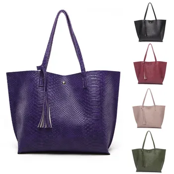 

Fashion handbag Woman Casual leather bags women Tassel Handbag Alligator Pattern Shoulder Bag