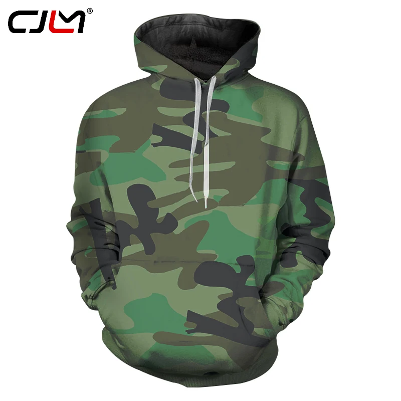 CJLM Army Green Camouflage Hoodies 2018 Winter Men Camo Hooded ...