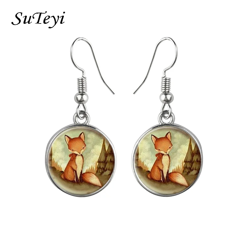 SUTEYI New Fashion Animal Cute Fox Stud Earrings For Women Jewelry Gifts Girl's Fimo Earrings