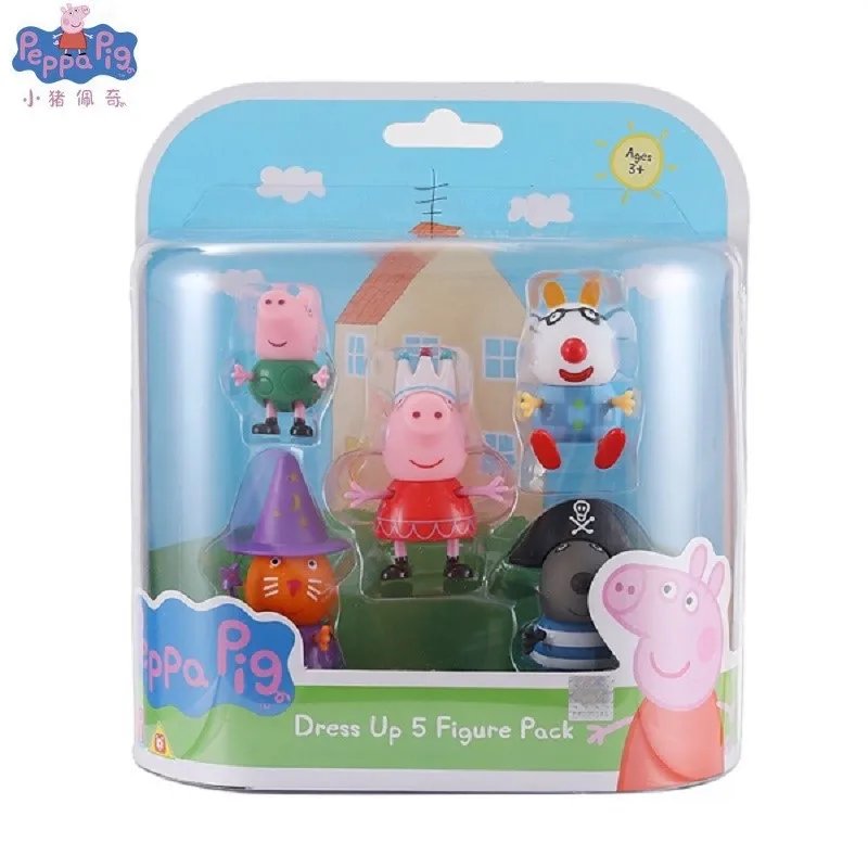 

Model 0638 Peppa Pig George Family Pack 5pcs/set Action Figure Original Pelucia Anime Toys Set For Kids children Christmas Gift