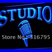 I587 Студия на воздухе Микрофон Бар светодиодный неоновый свет знаки включения/выключения 20+ цвета 5 размеров