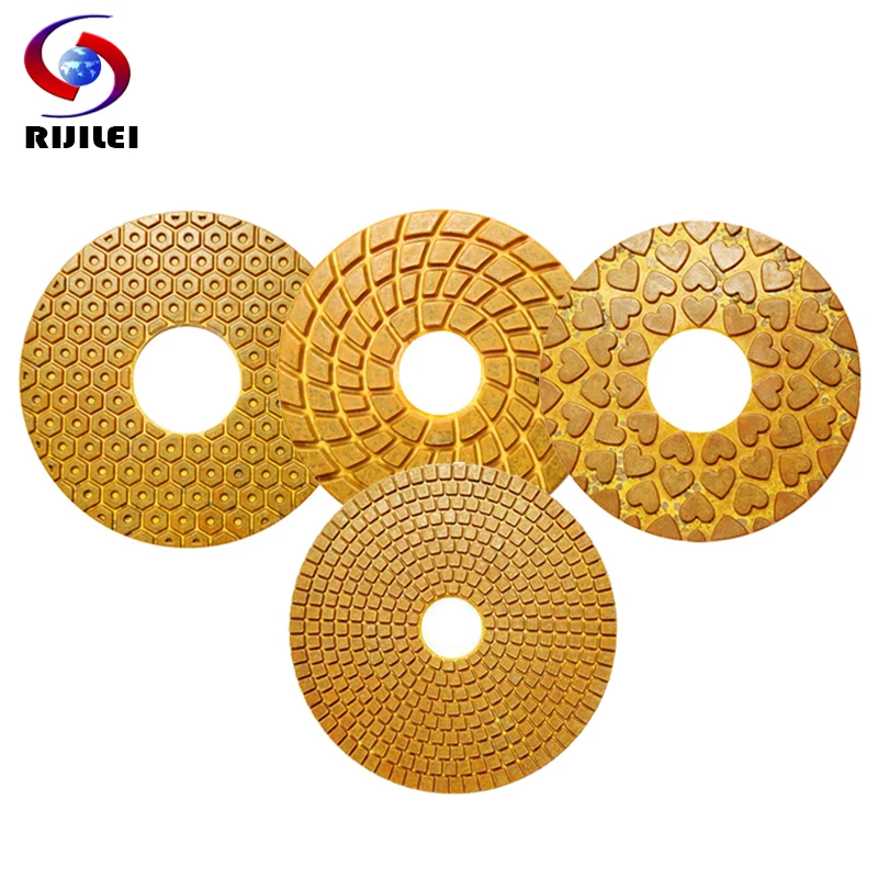 RIJILEI 5PCS/Set 150mm Super Diamond Polishing Pads 6Inch Copper Metal Bond Polishing Pad For Marble Stone Fast Grinding HF06 rijilei 4pcs 4 inch super diamond polishing pads 100mm wet copper bond polishing pad for granite marble stone grinding disc zl10