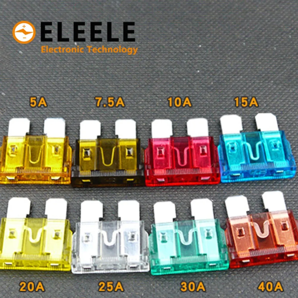 

10pcs Medium car fuse blade fuses zinc alloy and plastic material 2A 3A 5A 7.5A 10A 15A 20A 25 30A AMP set for car PN35