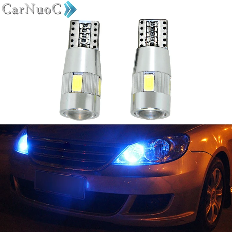 2PCS T10 6 LED W5W Car LED Auto Lamp 12V Bulbs No Error Parking Fog