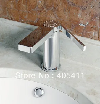 

2014 new! 100% brass chrome color.High-end fashion hot and cold Bathroom wash basin faucet Wholesale and retail 1pcs/lot