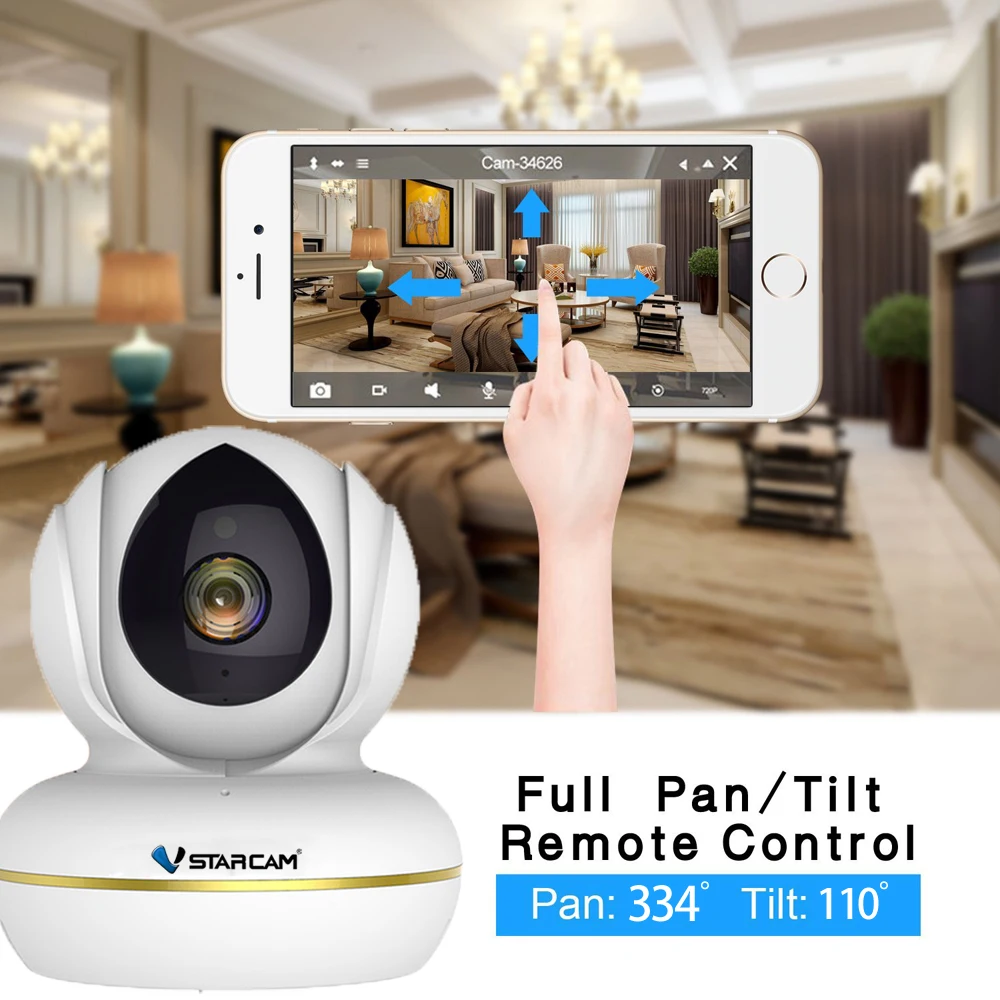 

VStarcam C22S 1080P Wi-Fi IP Camera Video Surveillance Monitor Security Wireless Cam with Two Way Audio Night Vision EYE4 APP