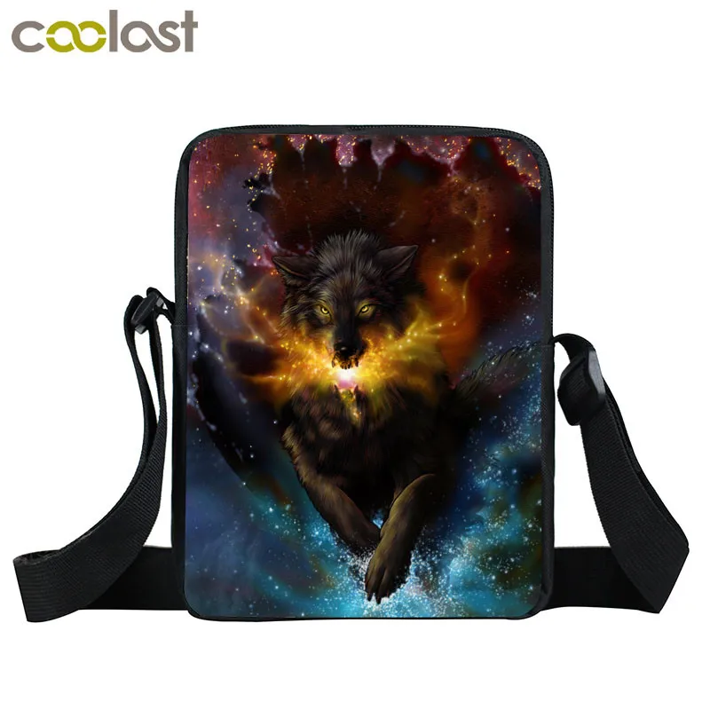 Крутая сумка через плечо с изображением галактики льва волка, Детская сумка через плечо, мужская и женская сумка, маленькие сумки через плечо, сумка для книг, лучший подарок - Цвет: XKB LANG26