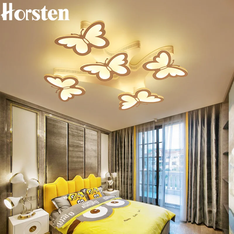 

Modern LED 5 Butterfly Ceiling Chandeliers Creative Acrylic Iron Dimmable Chandelier Lamp For Living Room Bedroom Home Lighting