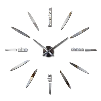 

Hot sale wall clock acrylic mirror diy clocks bedroom wall clock quartz watch 3d modern design wall stickers