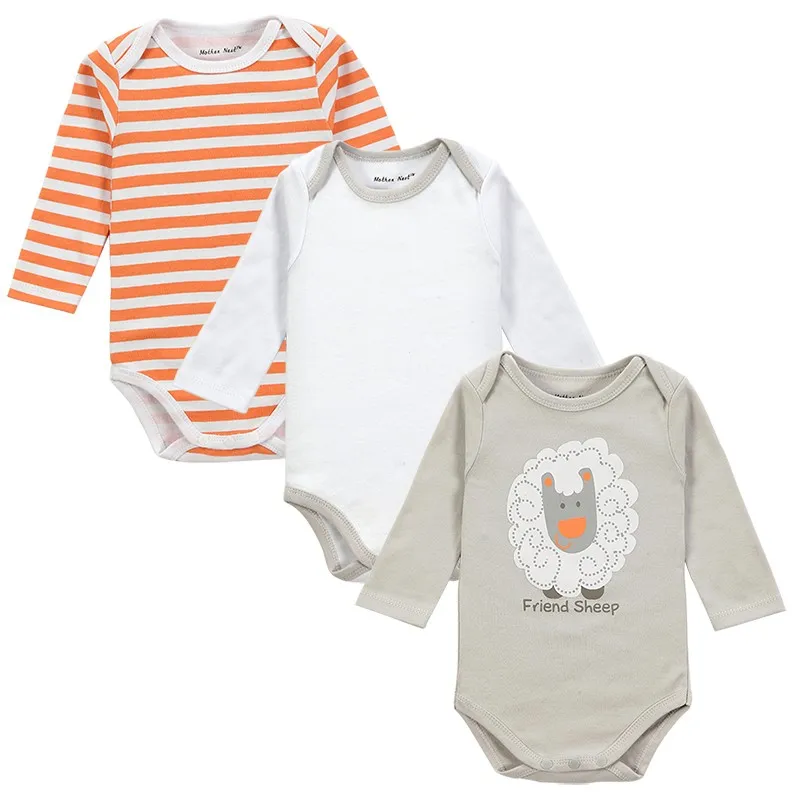 3 Pieceslot Newborn Baby Clothing Baby Girl Boy Next Vestidos Infantis Body Long Sleeve Super Soft Baby Bodysuit (3)