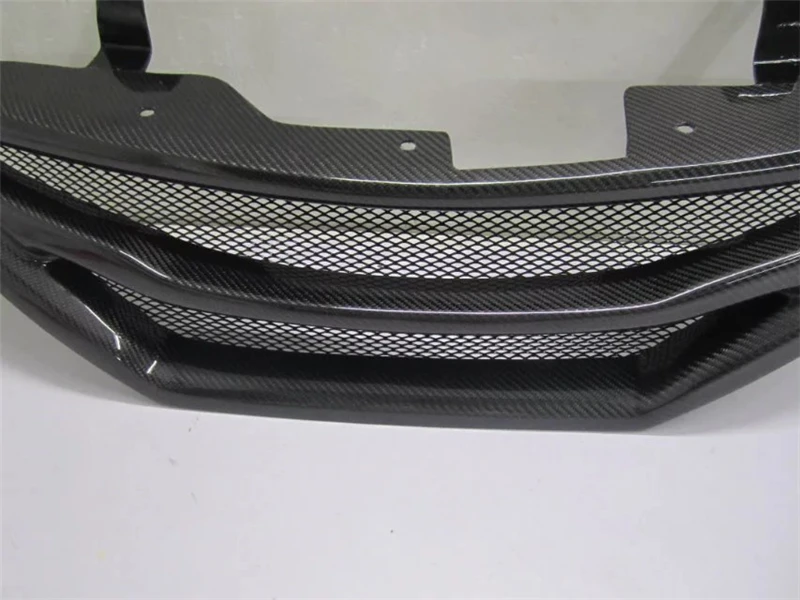 Используется для Nissan Tiida Racing Grills 2011 12 13 14 лет углеродное волокно рефитт Передняя Центральная решетка крышка аксессуары без логотипа автомобиля
