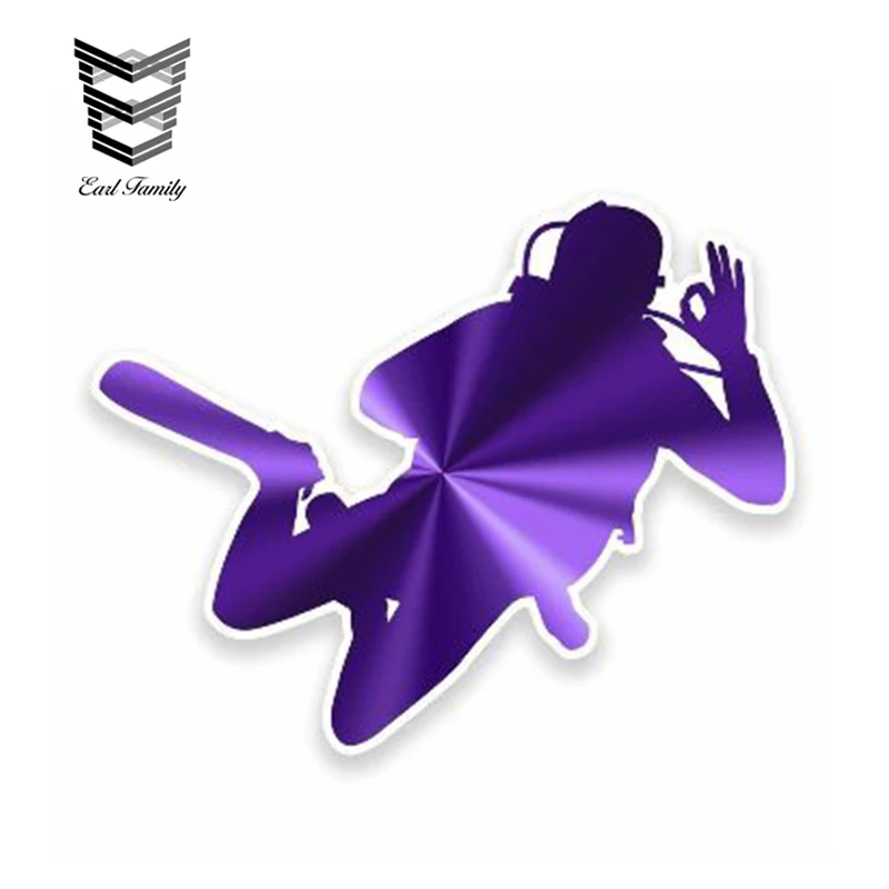 

EARLFAMILY 13cm x 7cm 3D Reflective Sticker Scuba Diver Decal Personality Car Styling DIY Waterproof Car Stickers Graphics