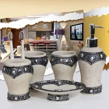 Американский стиль, минималистичный набор из четырех предметов для ванной, зубная щетка, моющаяся, предметы первой необходимости, набор из пяти предметов, кружка из смолы lo831132